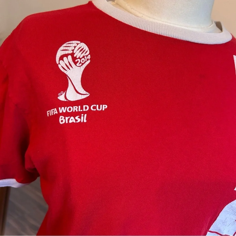 Soccer Jersey FIFA 2014 Brasil Official World Cup England Futbal Men's M Red - Picture 4 of 6